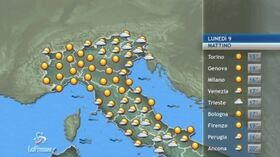 Meteo, le previsioni di lunedì 9 settembre