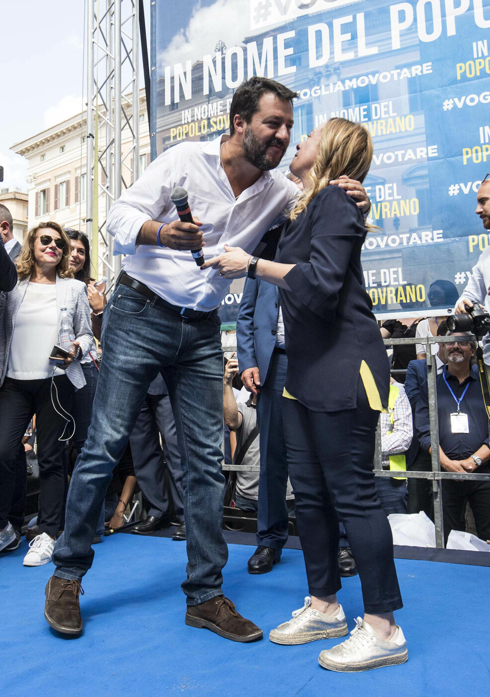 Meloni e Salvini in piazza contro il Governo Conte bis – FOTO