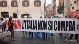 Macron a Roma, protesta il Movimento Nazionale per la Sovranità