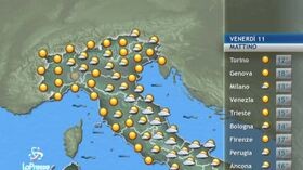 Il meteo di venerdì 11 ottobre