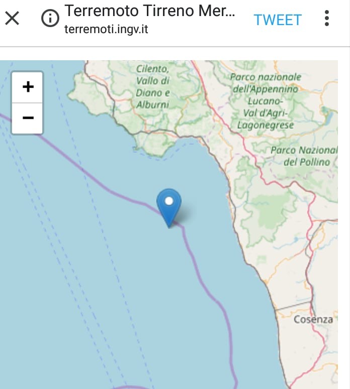 Terremoto di magnitudo 4.4 in Calabria: paura ma nessun danno a Scalea