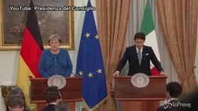 Roma, Conte riceve Merkel: “Italia e Germania insieme per il rilancio dell’Europa”