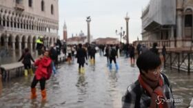 Venezia, i turisti tornano in Piazza San Marco: selfie e foto in mezzo all’acqua