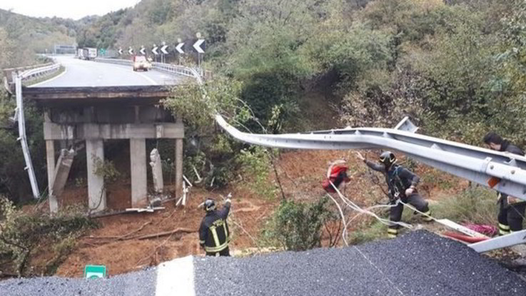 Savona, crolla un tratto del viadotto della A6, travolto da una frana