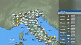 Previsioni meteo per lunedì 9 dicembre