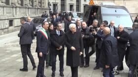 Anniversario Piazza Fontana, l’arrivo del presidente Mattarella a Palazzo Marino a Milano