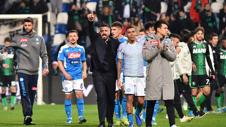 Cuore e grinta, il Napoli ribalta il Sassuolo. Prima vittoria per Gattuso