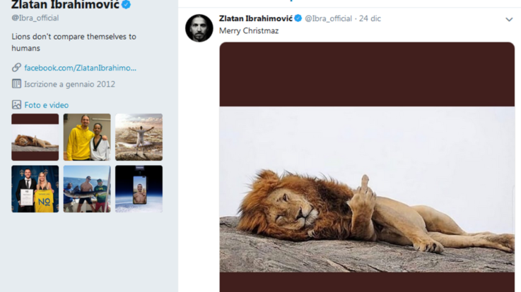 Ibrahimovic, auguri di Natale social... col dito medio