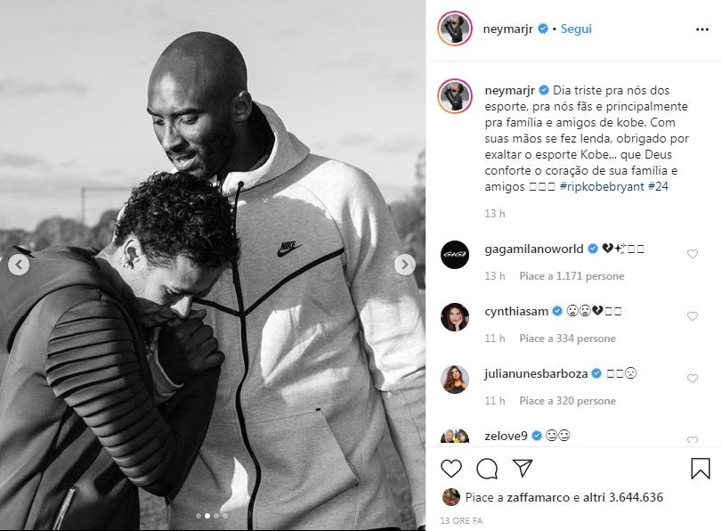 Kobe Bryant: le star dello sport lo ricordano sui social | FOTOGALLERY
