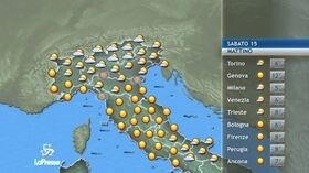 Il meteo del 15 febbraio