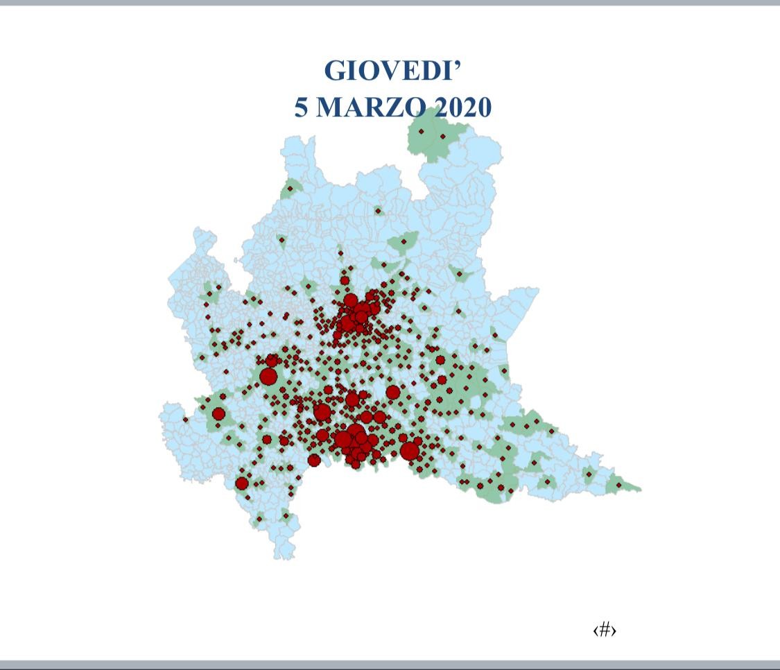 Coronavirus, la cartina della Lombardia con la diffusione del contagio
