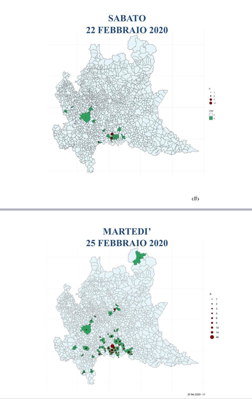 La diffusione del contagio in Lombardia