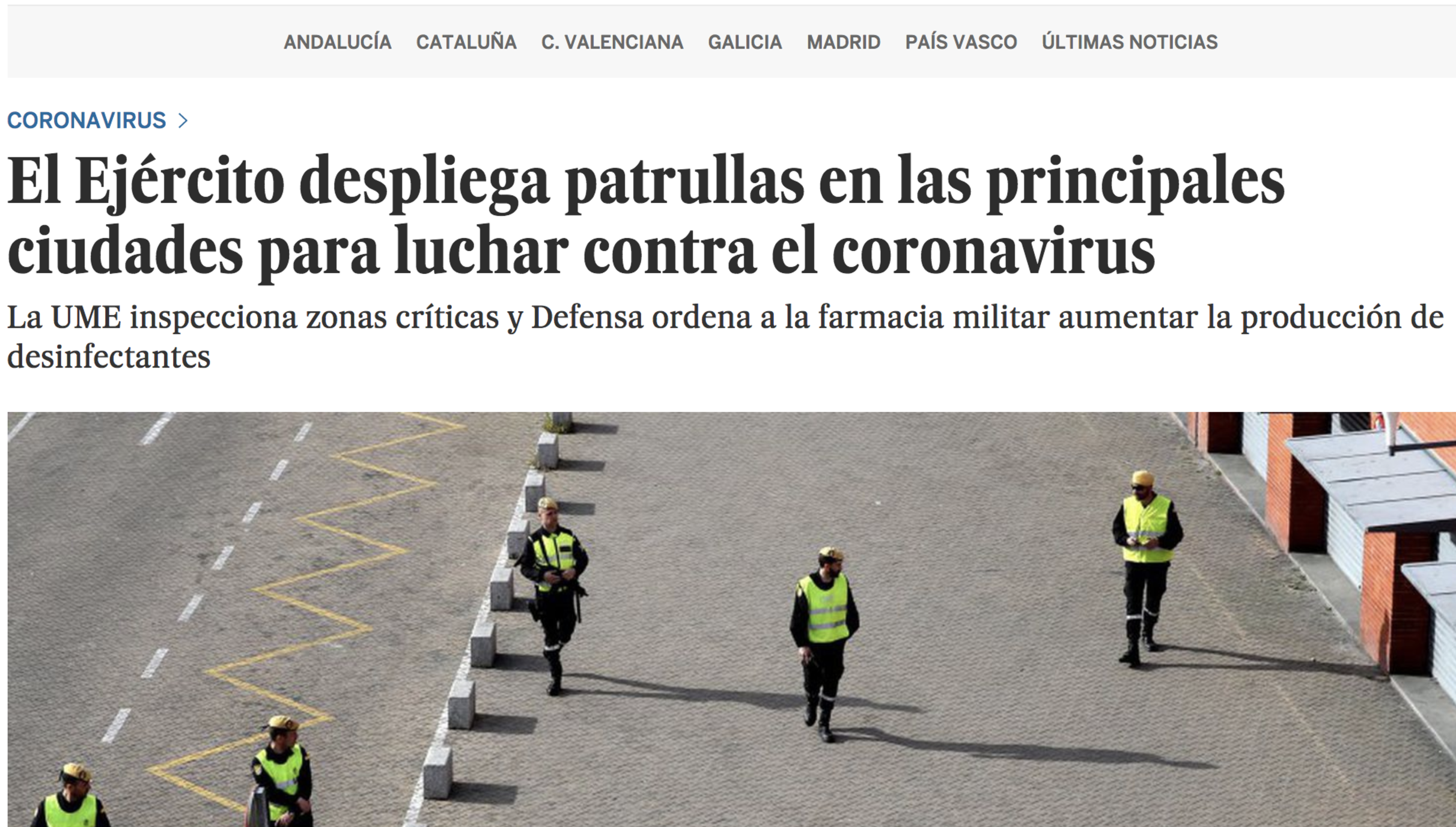 Coronavirus, Spagna schiera esercito per evitare assembramenti