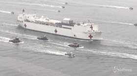 Coronavirus, nave ospedale USNS Comfort arriva a New York