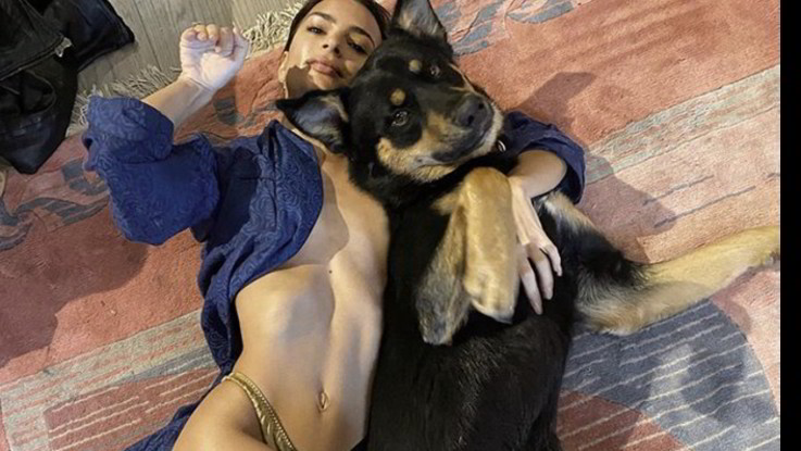 Emily Ratajkowski semi nuda abbracciata al suo cane: 'Lui è stufo delle coccole'