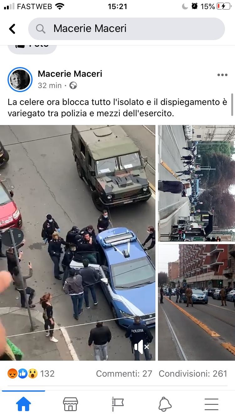 Torino, tafferugli con polizia in Corso Giulio Cesare: gente scende in strada