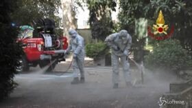 Coronavirus, Milano: la sanificazione all’ospedale Sacco e in Regione Lombardia