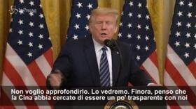Nuovo attacco di Trump alla Cina: “Il virus da laboratorio di Wuhan”