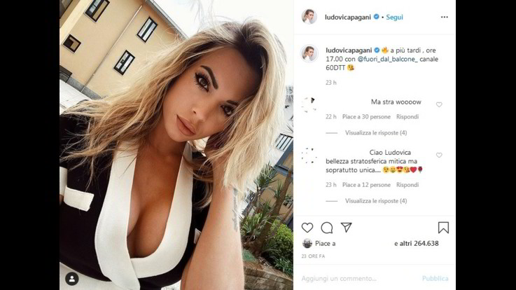 Ludovica Pagani in tutta la sua bellezza, la scollatura stende i suoi follower