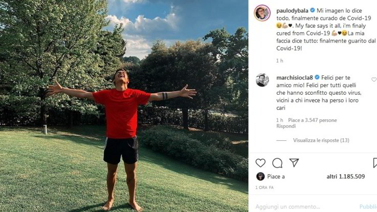 Coronavirus, Juventus: Dybala finalmente guarito