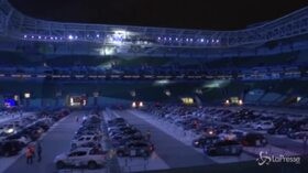 Brasile, un drive-in nello stadio del Palmeiras in tempo di pandemia