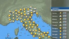 Il tempo previsto per giovedì 2 luglio