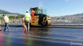 Ponte Genova, al via stesura del primo strato di asfalto