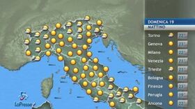 Il tempo previsto per domenica 19 luglio