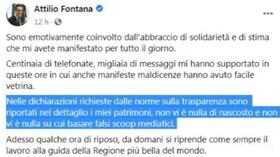 Fontana: “Su miei patrimoni nulla di nascosto”