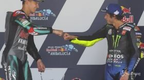 Motogp: Valentino Rossi torna sul podio a 41 anni. Vittoria a Quartararo