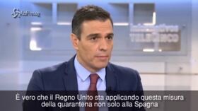 Coronavirus, Sanchez: “La quarantena imposta dalla Gb alla Spagna è sproporzionata”
