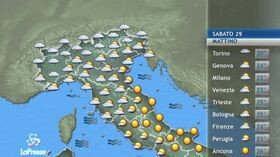 Il tempo previsto per sabato 29 agosto