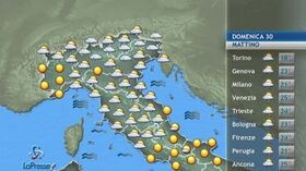 Il tempo previsto per domenica 30 agosto