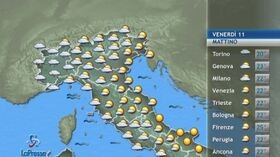 Il tempo previsto per venerdì 11 settembre