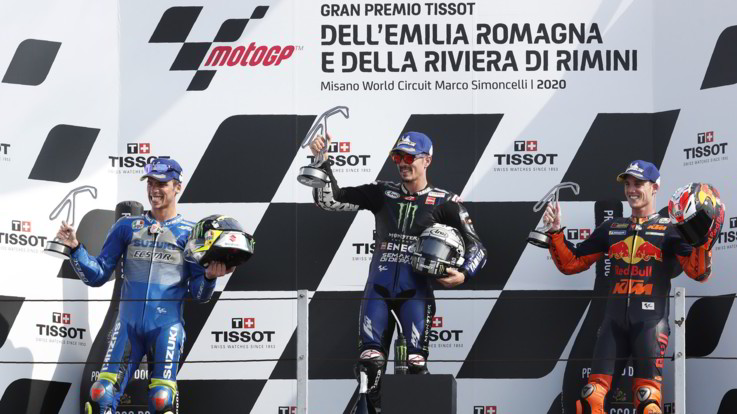 GP Emilia-Romagna, Viñales vince davanti a Mir. Fuori Rossi e Bagnaia