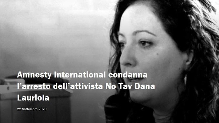 Arresto Dana Lauriola, Amnesty International: Urgente riconsiderare misure alternative