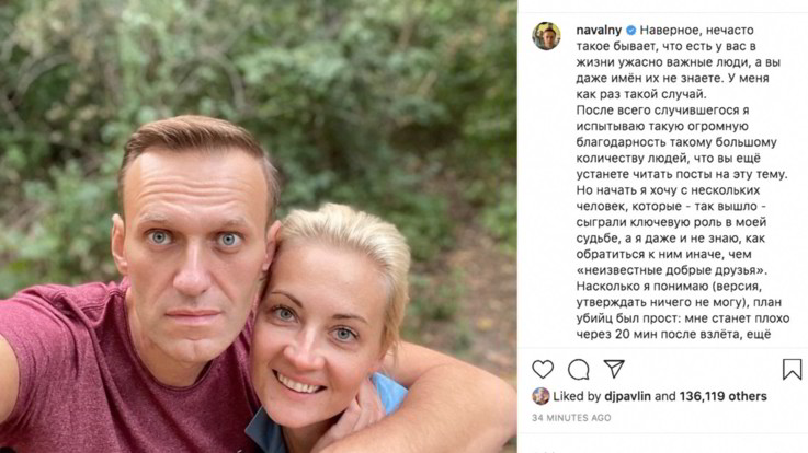 Navalny ringrazia i medici che lo hanno curato a Berlino