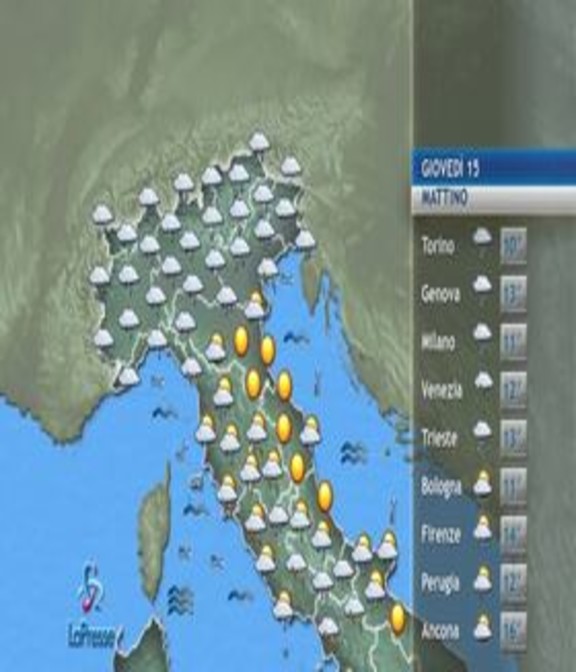 Meteo, le previsioni di giovedì 15 ottobre