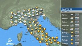 Le previsioni del tempo per martedì 20 ottobre