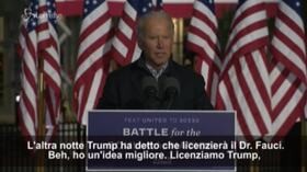 Biden: “Trump vuole licenziare Fauci? Licenziamo lui!”