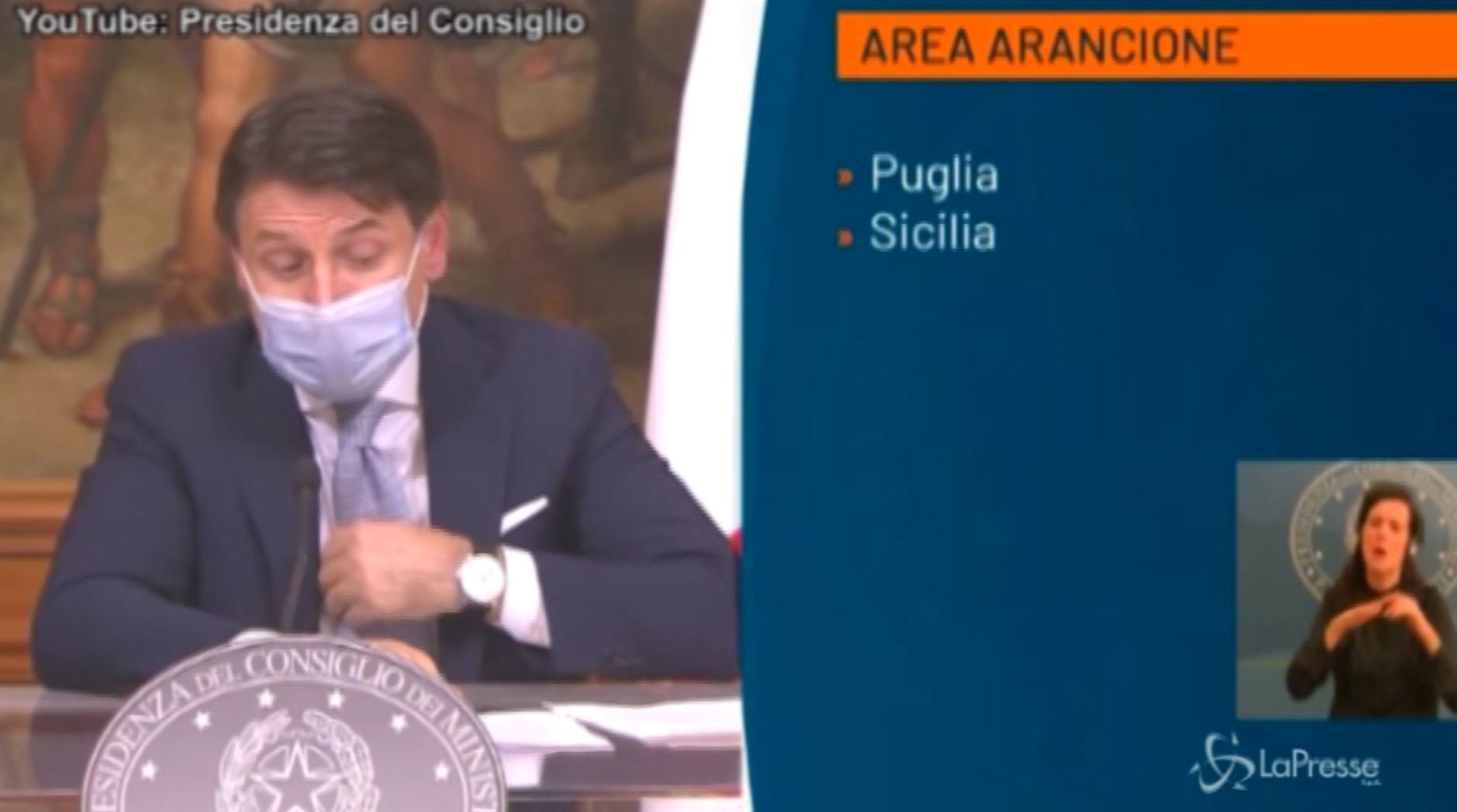 Nuovo DPCM, Conte: “Puglia e Sicilia nell’area arancione”