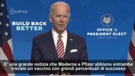Usa, Biden: “Prima avremo piano del vaccino, prima la transizione andrà avanti”
