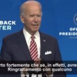 Usa, Biden: “Ringraziamento? A distanza e massimo in cinque persone”