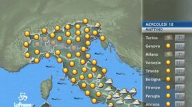 Il meteo di mercoledì 18 novembre