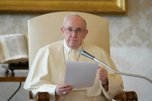 L’Udienza Generale di Papa Francesco nella Biblioteca del Palazzo Apostolico Vaticano