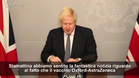 Vaccino Oxford-AstraZeneca, Johnson: “Abbiamo ordinato 100 milioni di dosi”