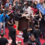 Taiwan, rissa in Parlamento: lanciate interiora di maiale