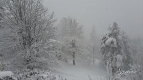 Silenzio e strade imbiancate: la neve ricopre il Verbano