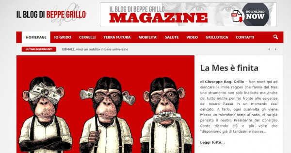 Mes, Beppe Grillo: “Strumento inadatto e inutile per esigenze Paese”