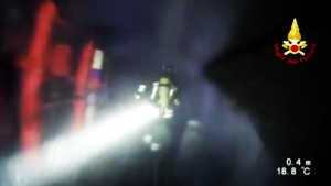 Genova, incendio su un traghetto in partenza dal porto